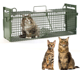 Timaze 40-inch live animal trap front view showing humane design and entry space
