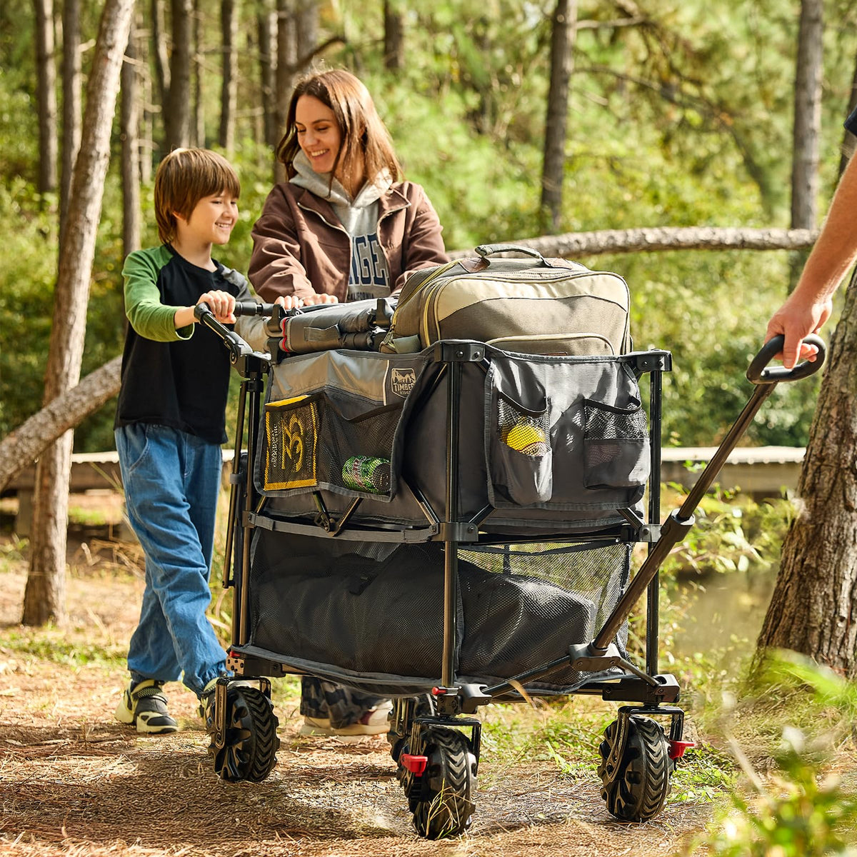 Timber Ridge wagon with 400L capacity carries gear in one trip.