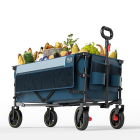 Timber Ridge collapsible wagon with front brakes offers stable braking on slopes.