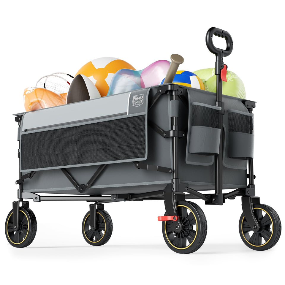 TIMBER RIDGE collapsible wagon in compact fold for easy trunk storage