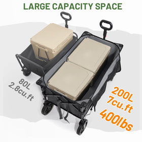 TIMBER RIDGE collapsible wagon with front brakes for incline control