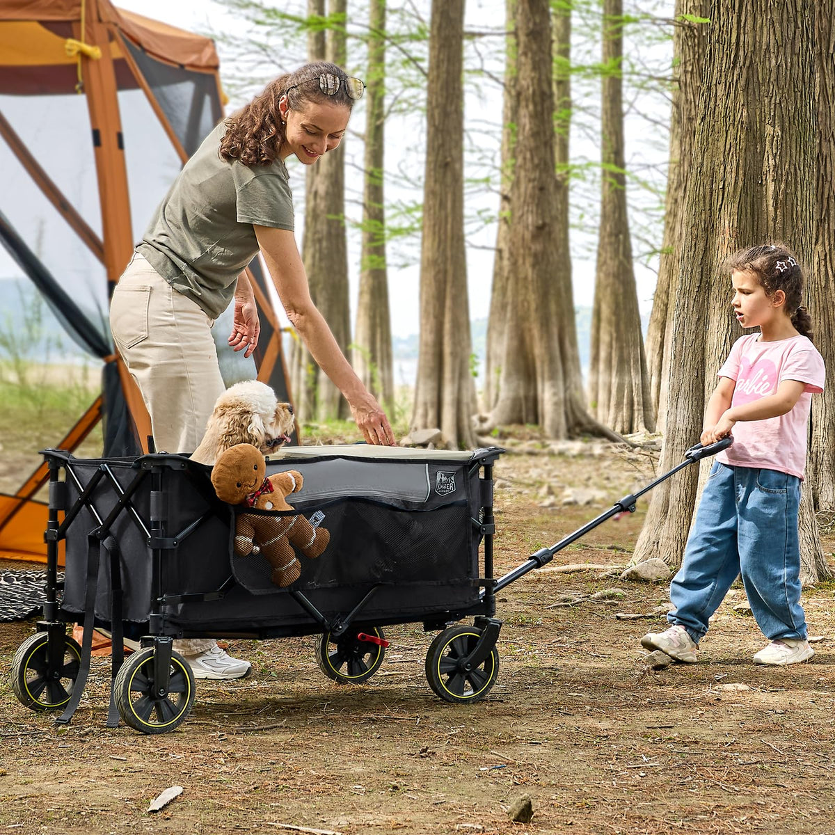 TIMBER RIDGE collapsible wagon steel frame supports up to 400 pounds