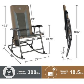 TIMBER RIDGE padded back detail highlighting generous high-back support