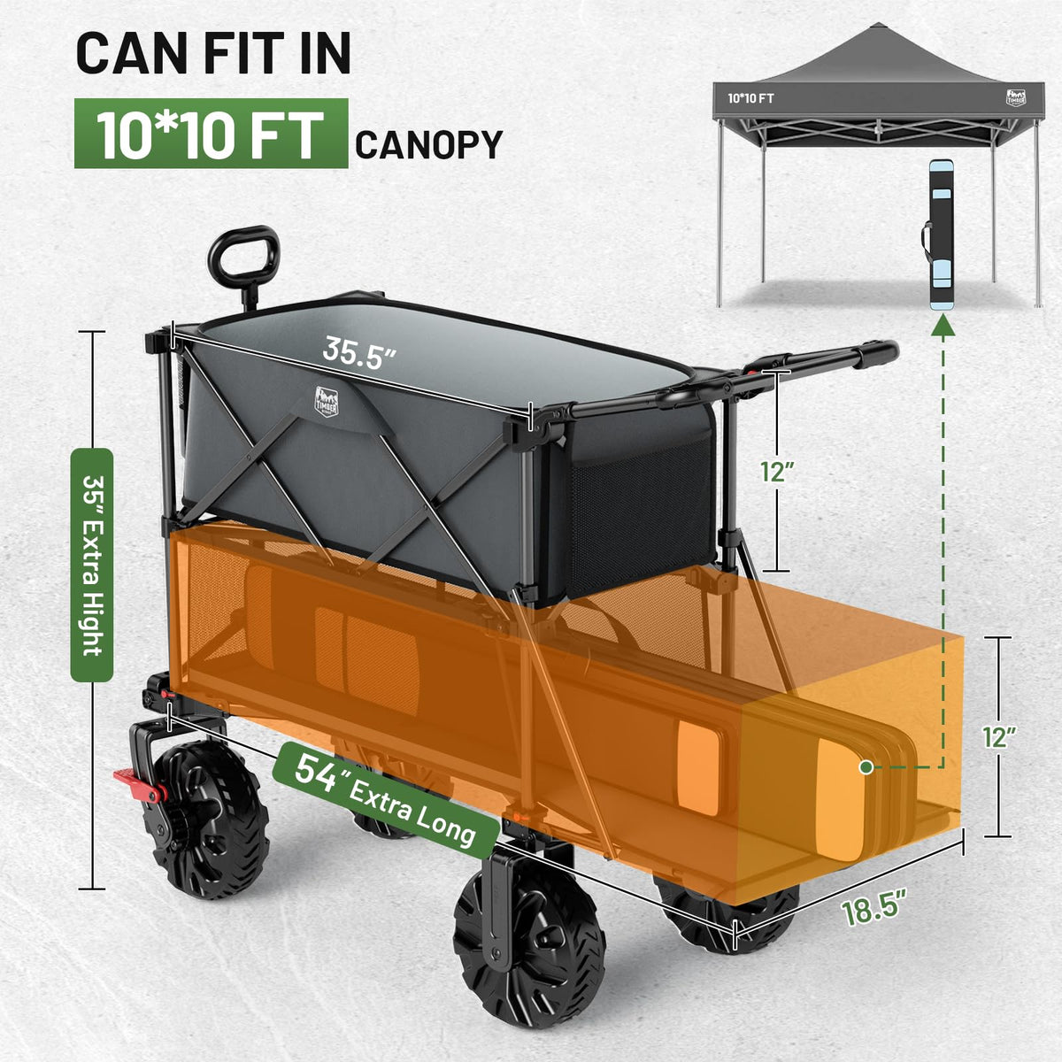 Grey Timber Ridge wagon ready for beach, park, or campsite.