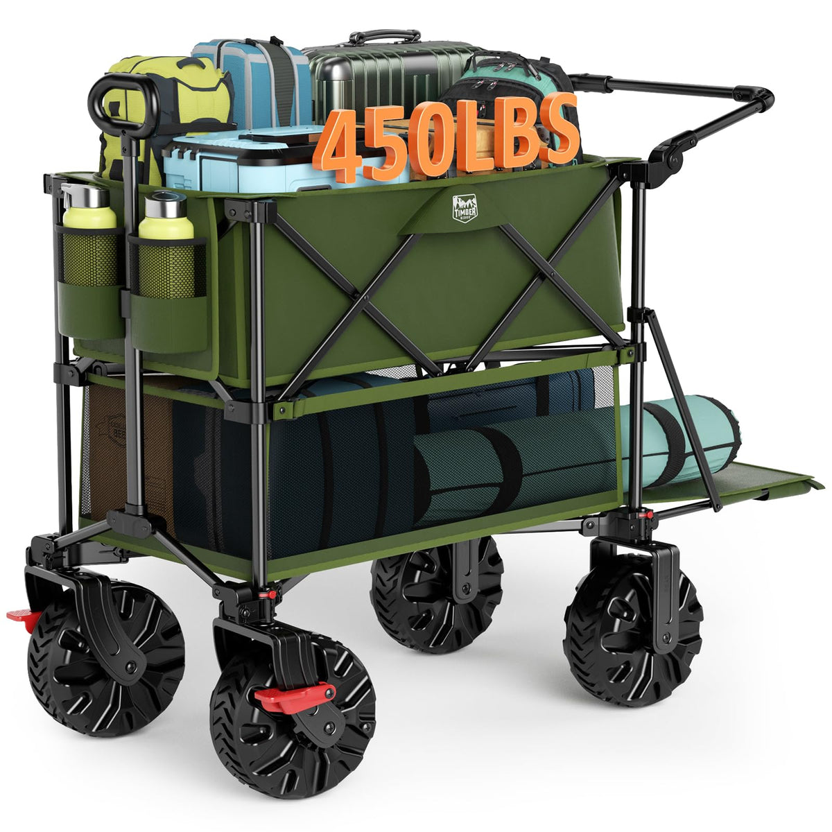 TIMBER RIDGE wagon with 54-inch extendable deck for larger loads.