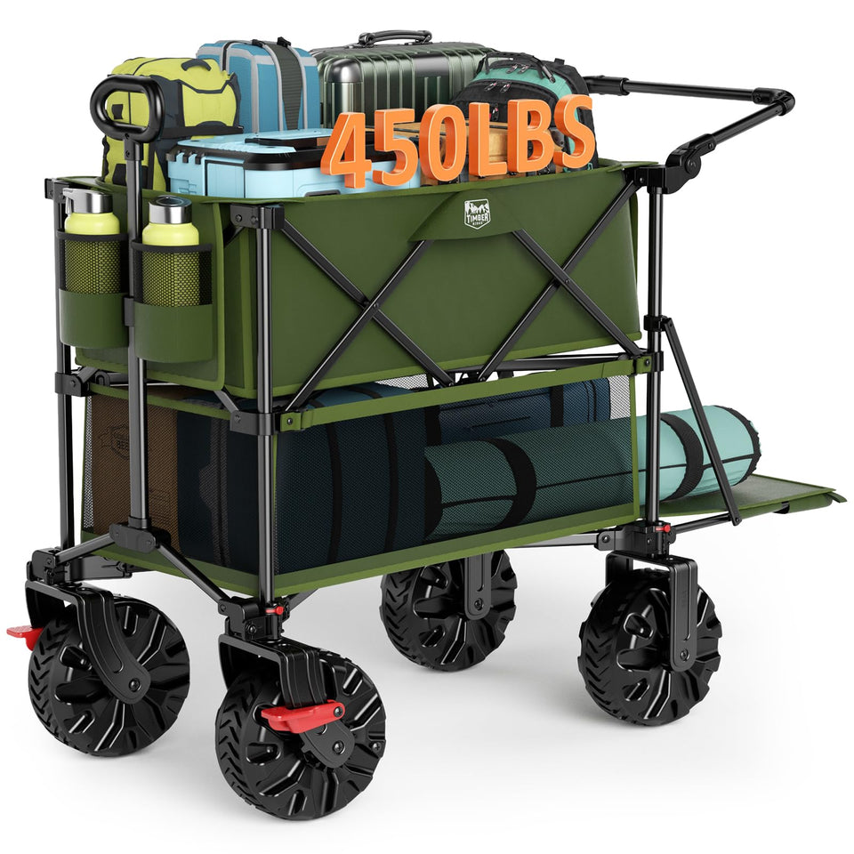 TIMBER RIDGE wagon with 54-inch extendable deck for larger loads.