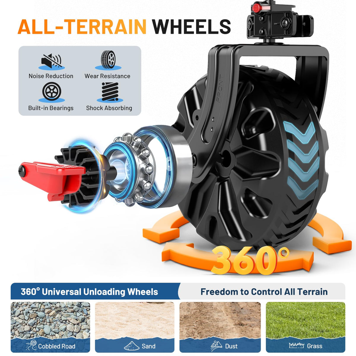 TIMBER RIDGE Push & Pull Double Decker Wagon brakes secure on slopes