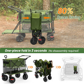 TIMBER RIDGE wagon with drop-down tailgate for canopy and gear.