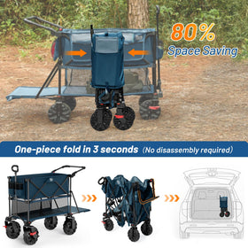 TIMBER RIDGE Push & Pull Double Decker Wagon high capacity for 400L/450lb loads