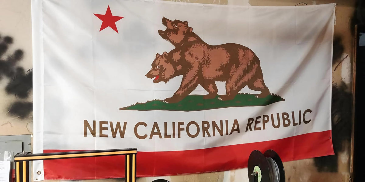 Time Roaming vivid color California Republic flag enhances any room.