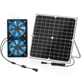 TIMEBAL solar exhaust fan 350 CFM cools coops and sheds efficiently.