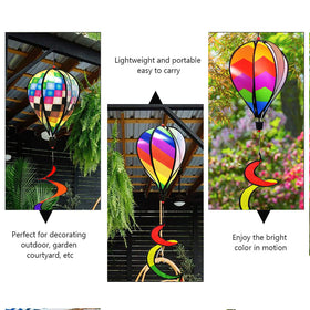 Timecity striped rainbow windsock decorates balcony with color