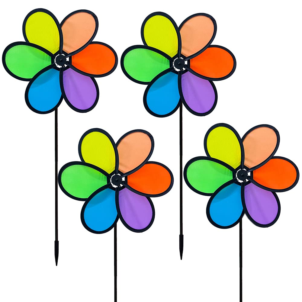 timecity flower wind spinner close-up with vibrant petals for garden decor.