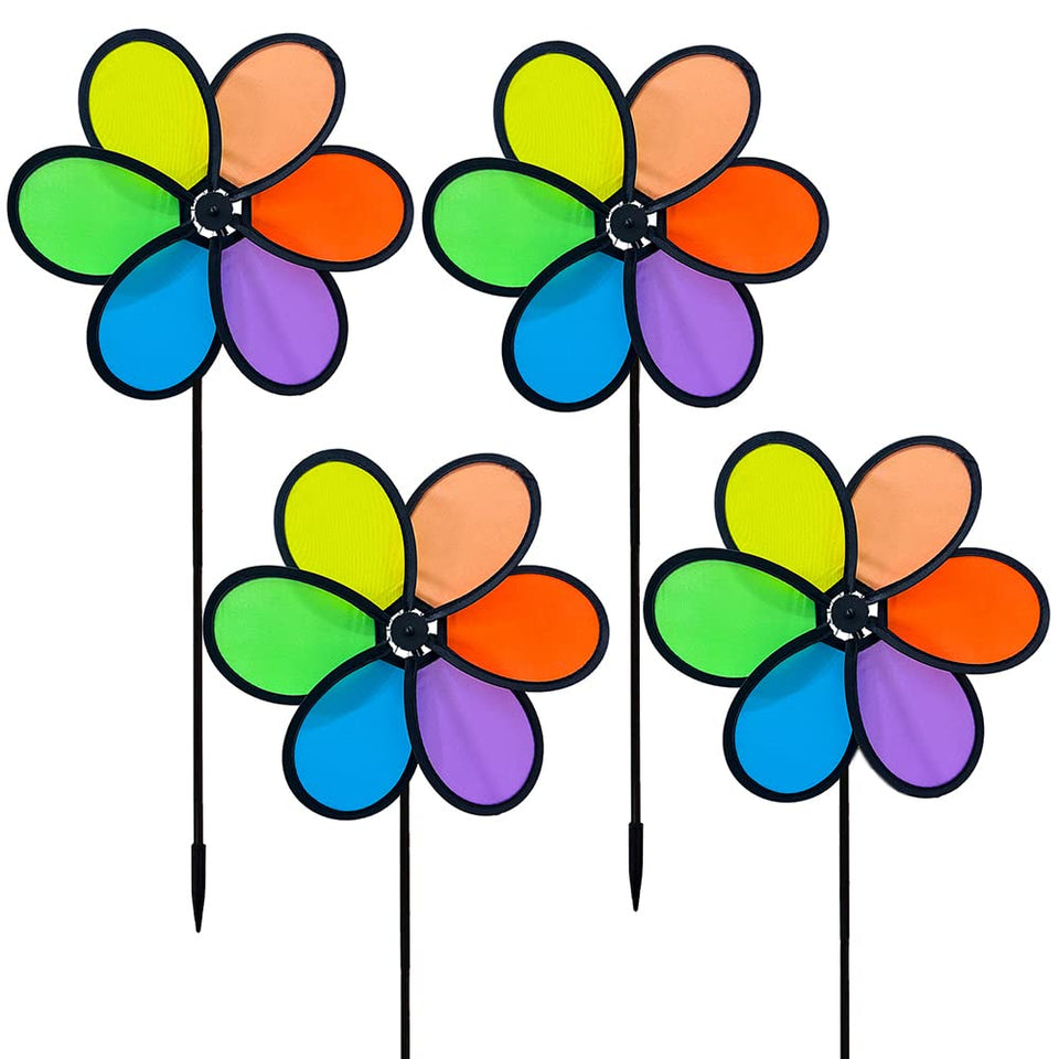 timecity flower wind spinner close-up with vibrant petals for garden decor.