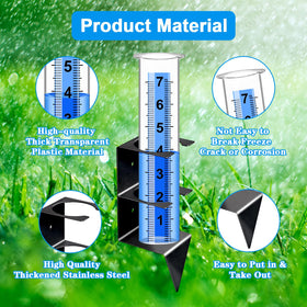 Timenued rain gauge blue-back-readout emphasizes legibility in sunlight.