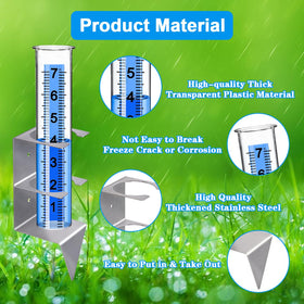 Timenued rain gauge blue strip and large numbers for easy reading.