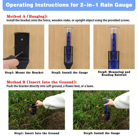 Timenued rain gauge ground-plug design ensures wind resistance during storms.