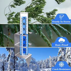 Timenued rain gauge supports post or ground mounting for flexible placement.