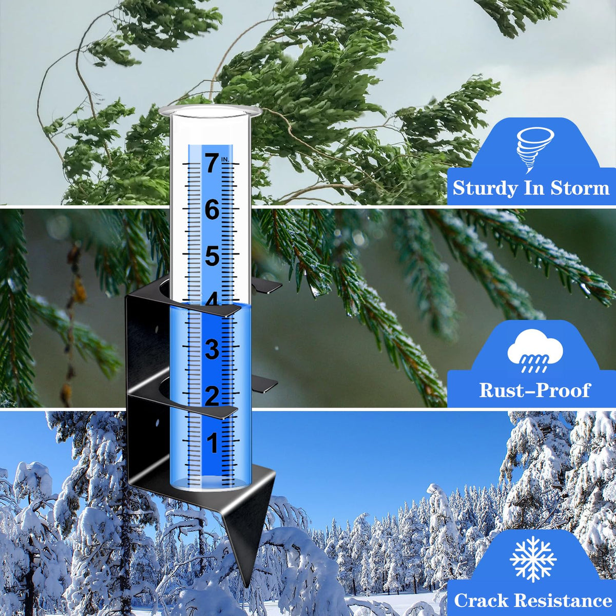 Timenued rain gauge large-scale readout helps track rainfall accurately.