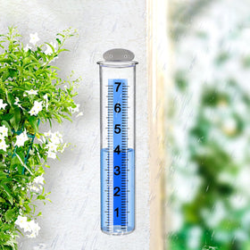 Timenued rain gauge outdoor display lends practical charm to yard.