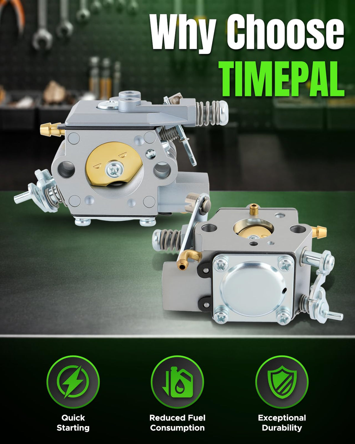 TIMEPAL fuel filter and lines ensure clean fuel delivery for consistent performance.