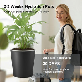 Base water reservoir sustains plant hydration for weeks