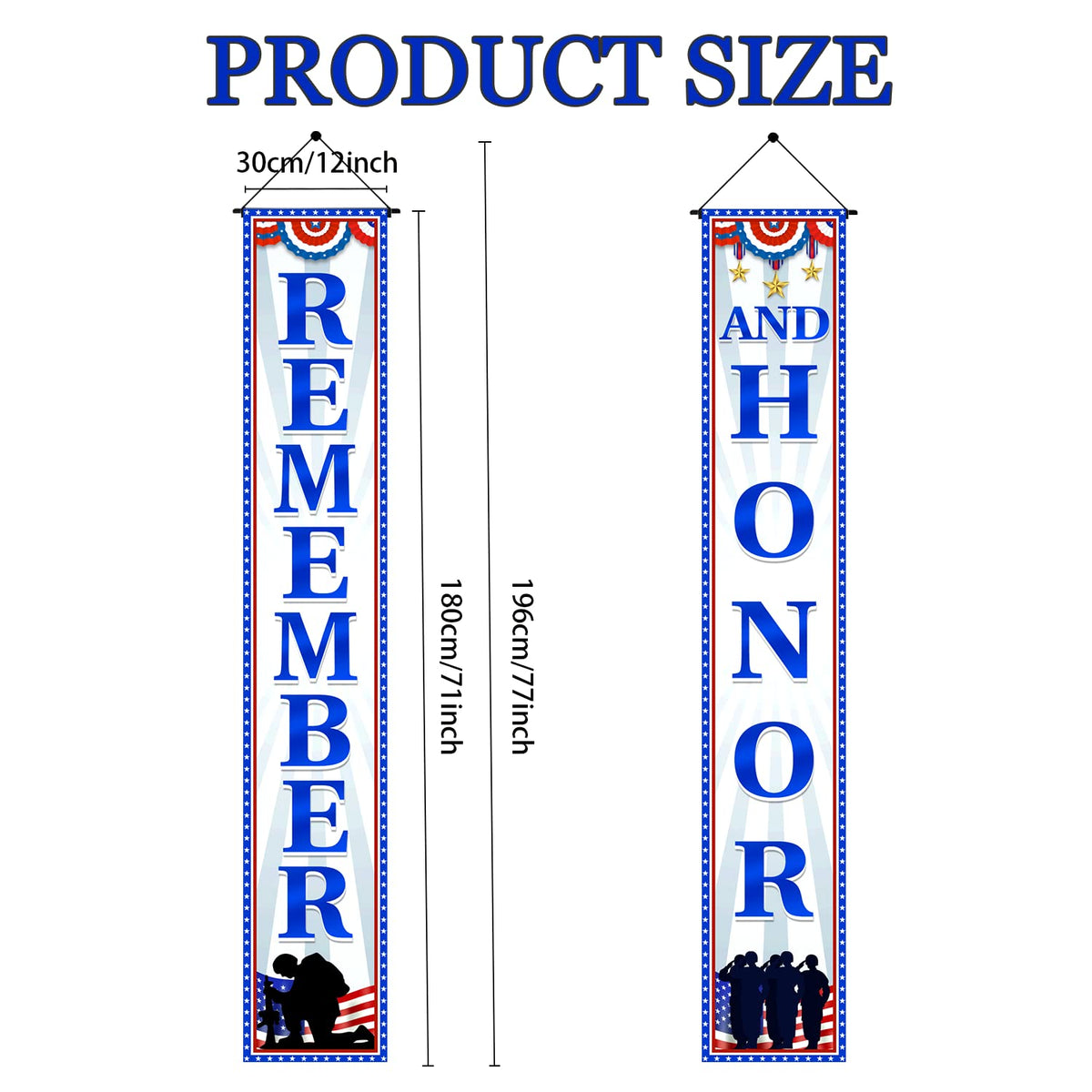 Tineit Memorial Day banner large 71x12 inch size for easy viewing