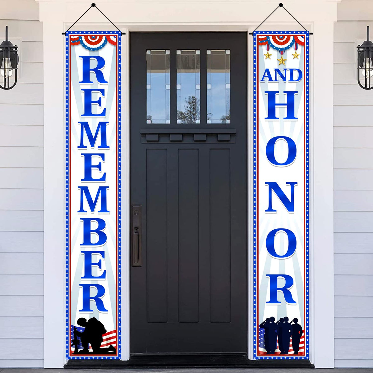 Tineit Memorial Day banner Remember and Honor signage for porch visibility and remembrance