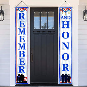 Tineit Memorial Day banner Remember and Honor signage for porch visibility and remembrance
