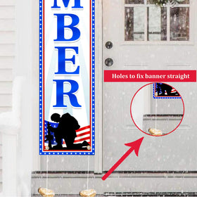 Tineit Memorial Day banner rope hanging setup with pre-assembled rope