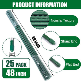 Tingyuan garden stakes 4ft side view highlights green coated steel durability