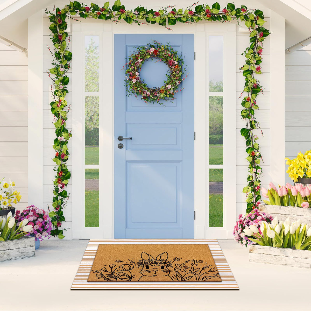 Tinideya decorative doormat with durable stitching