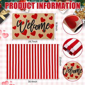 Tinideya front door rug welcome: cute strawberry motif invites guests with cheerful charm.