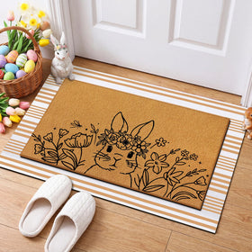 Tinideya front porch mat features Easter bunny design for guests