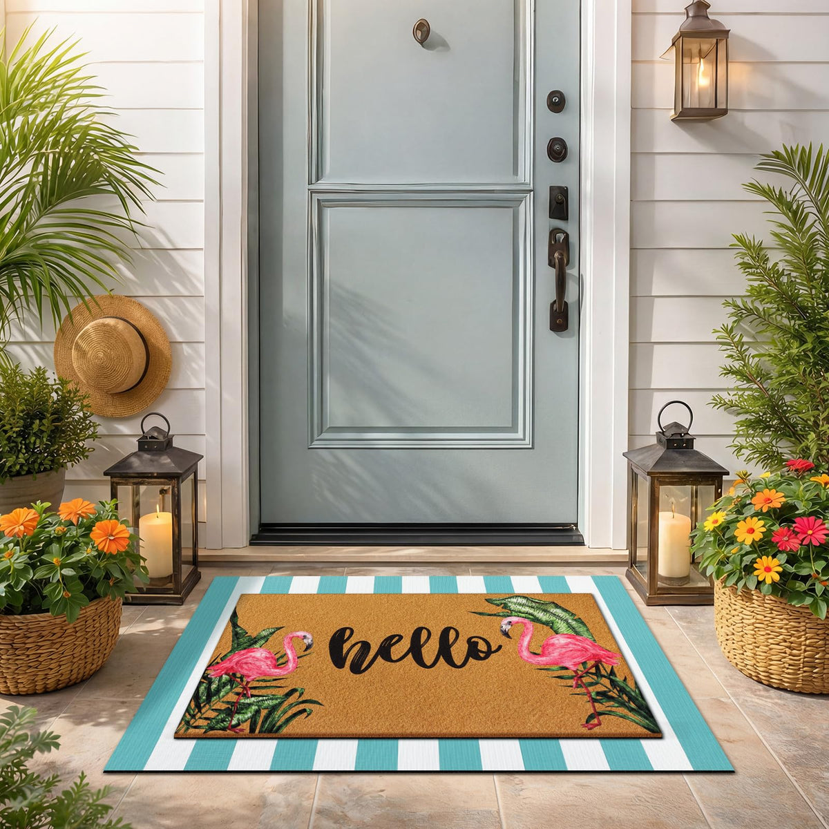 Tinideya mat with non-slip backing ensures stable placement on floors.