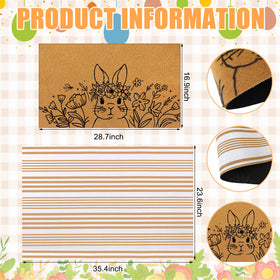 Tinideya non-slip coir mat for indoor or outdoor use