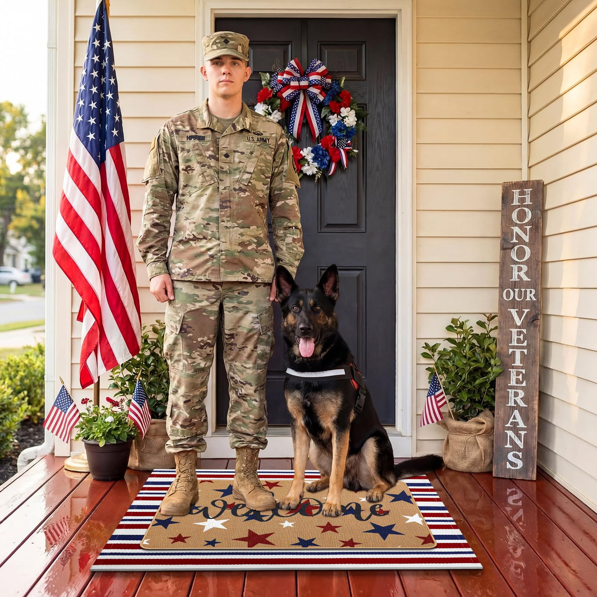 Tinideya non-slip rubber back keeps the mat secure on busy entryways.