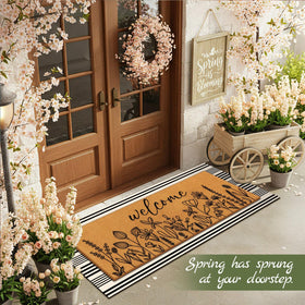 Tinideya non-slip rubber-backed mat ensures safe entry at exterior doors.