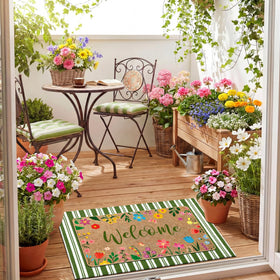 Tinideya non-slip rubber backing keeps the mat stable on entryways.