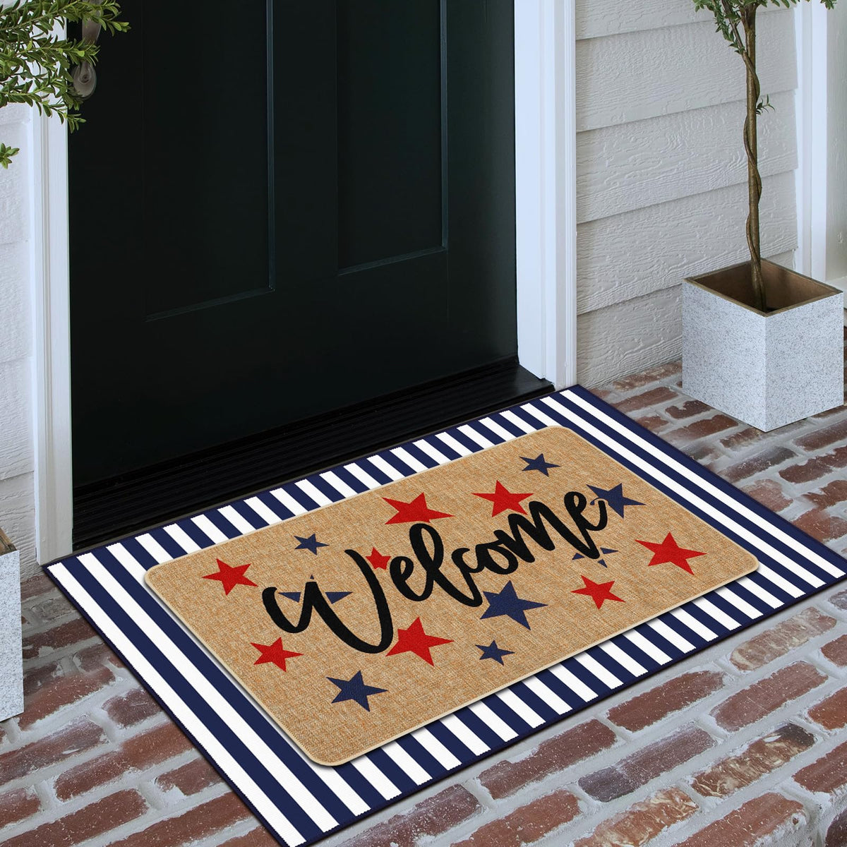 Tinideya outdoor friendly mat set for indoor and covered outdoor spaces
