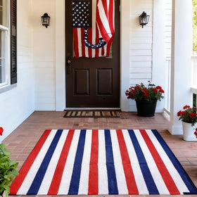 Tinideya patriotic rug ideal for porch parties and holiday gatherings.