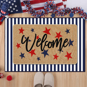 Tinideya patriotic decor rug complements porch and entryway with festivity