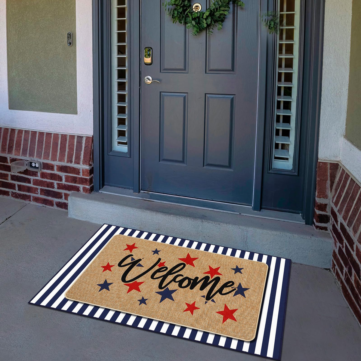 Tinideya rubber-backed door mat stays in place for safety