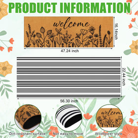 Tinideya spring wildflowers door mat creates inviting entry for guests.