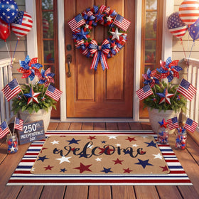 Tinideya star welcome design adds festive curb appeal to your doorway.