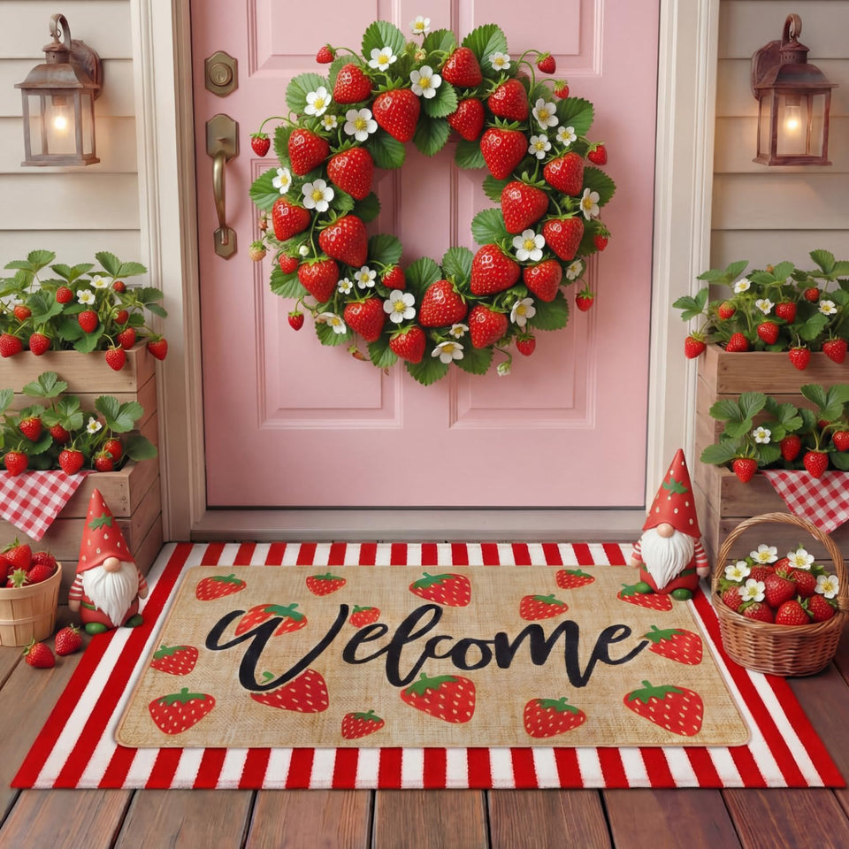 Tinideya strawberry layered doormat bottom: sturdy base for high-traffic entryways.