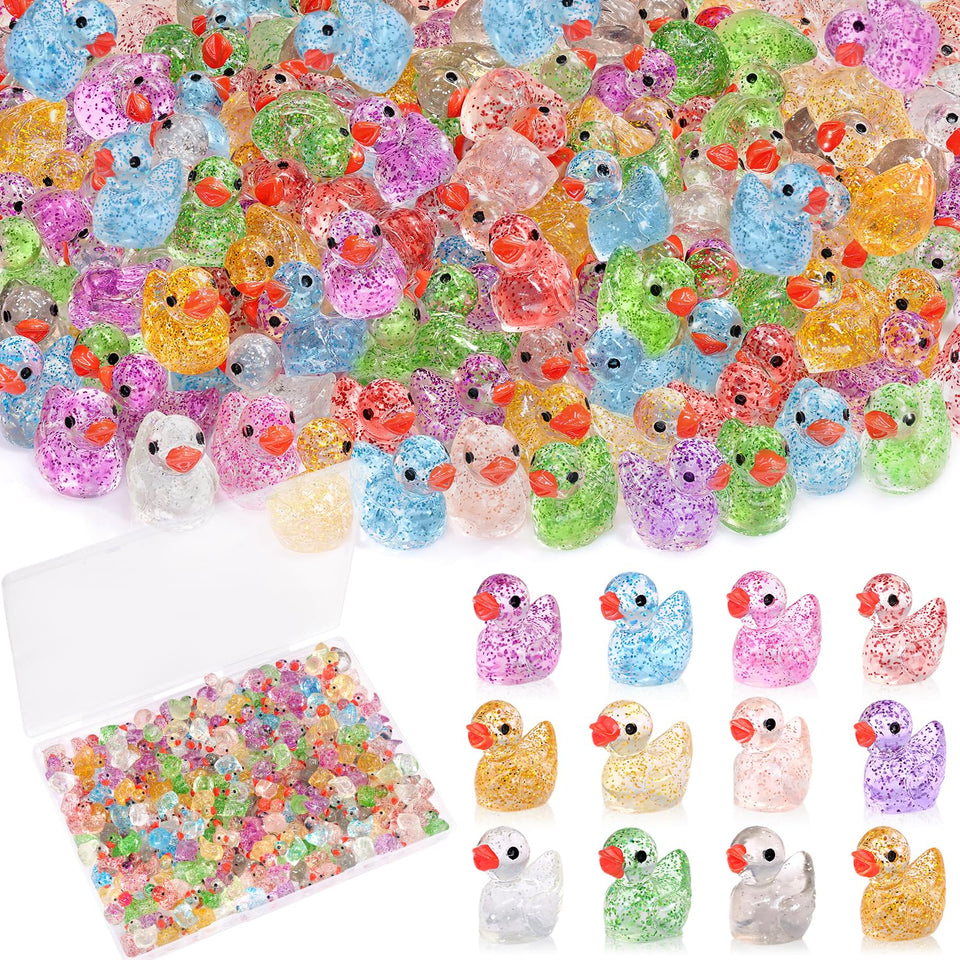 TINKRSTUFF glitter mini resin ducks for creative crafts and décor
