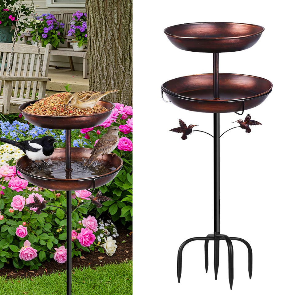 Tinrbip birdbath top bowl offers fresh water for bathing and attracts songbirds