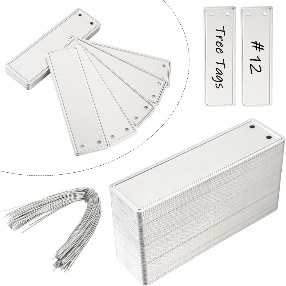 TINSKY aluminum plant labels in use for garden tagging and organization.