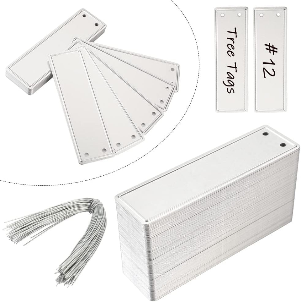 TINSKY aluminum plant labels in use for garden tagging and organization.